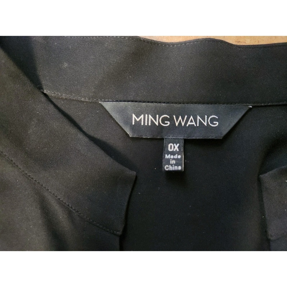 Ming Wang Tunic Top Black Size XL Grommet Detail Lightweight Edgy Travel - Picture 10 of 12